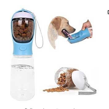 Portable Pet Water Bottle with Food Container